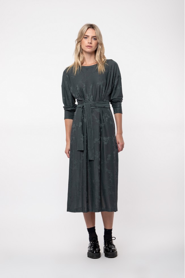 LONG SLEEVE DRESS WITH BELT