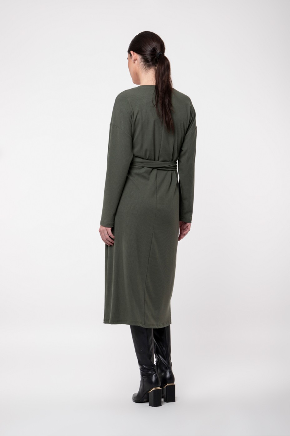 LONG SLEEVE DRESS WITH BELT