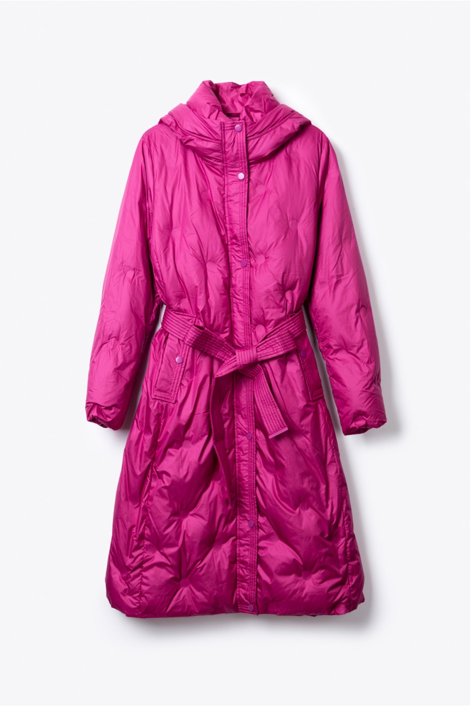 LONG PUFFER JACKET WITH BELT