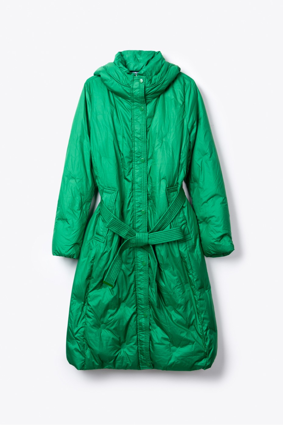 LONG PUFFER JACKET WITH BELT