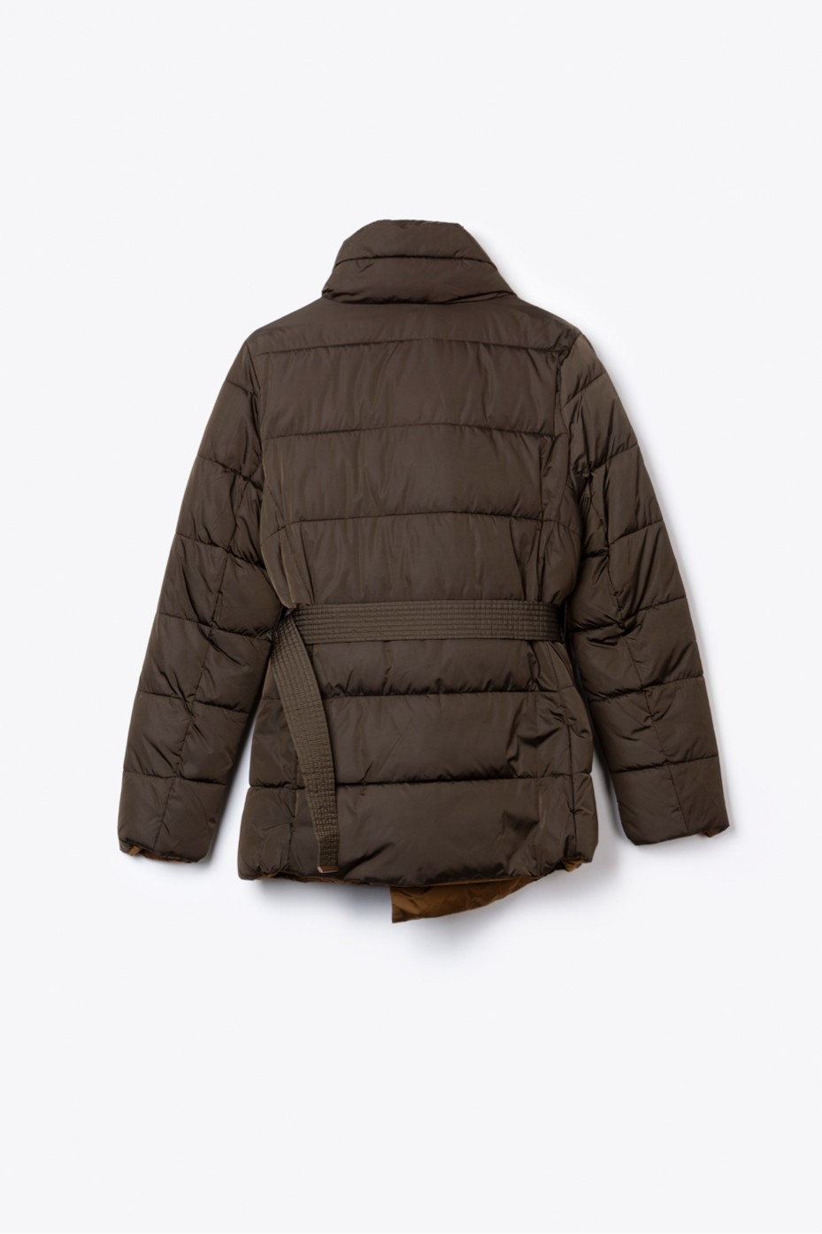 SHORT PUFFER JACKET WITH BELT