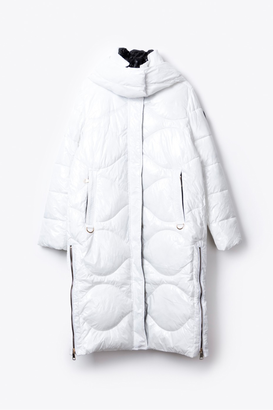 LONG PUFFER JACKET WITH ZIPPERS