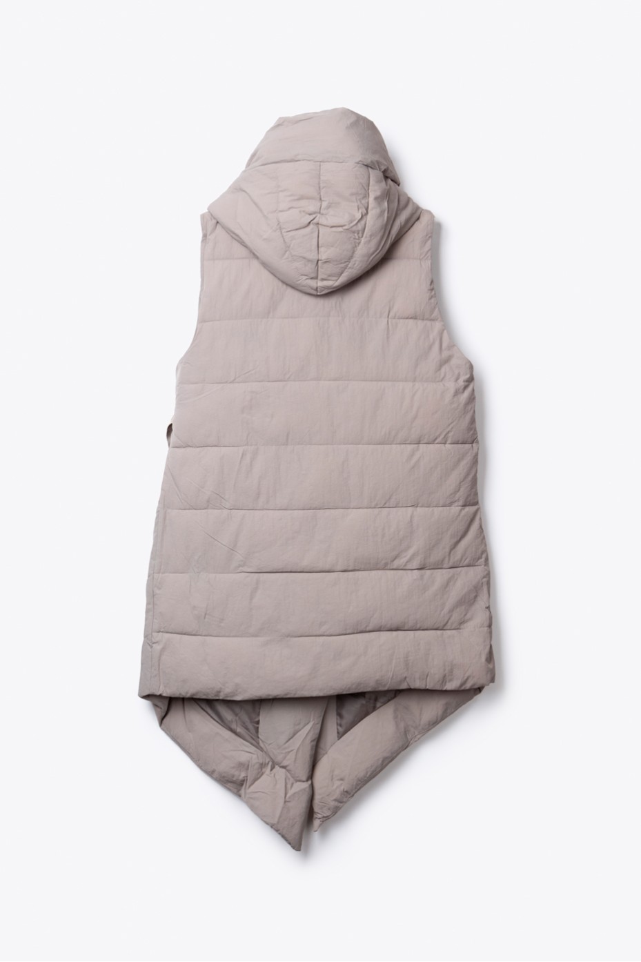 SLEEVELESS PUFFER JACKET WITH OBLIQUE FASTENING