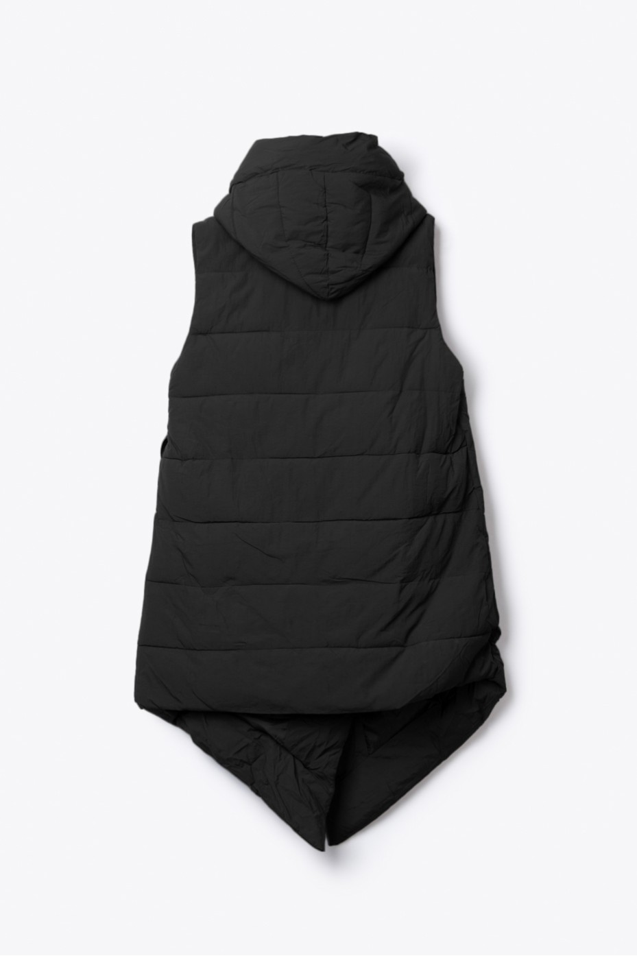 SLEEVELESS PUFFER JACKET WITH OBLIQUE FASTENING