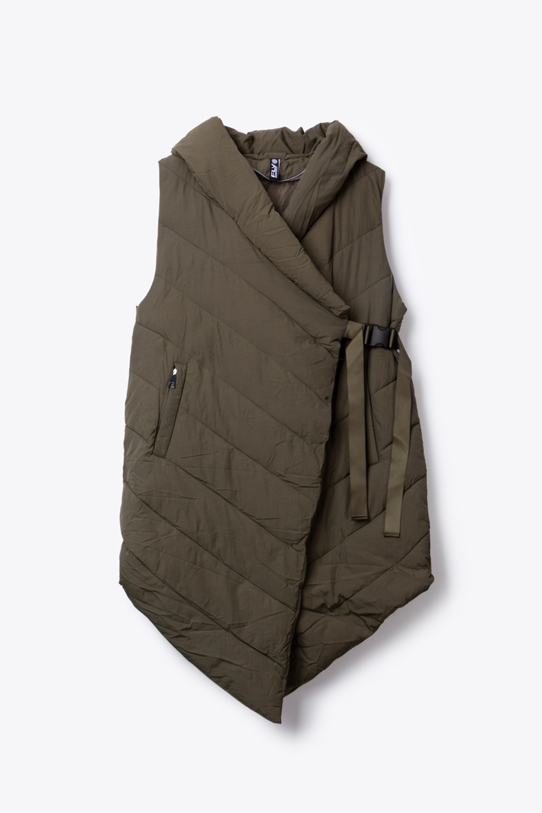 ジャケット・アウター PADDING CIRCLE VEST OMMO Men's quilted sleeveless glossy - black V1 OM-JAVJ-0113