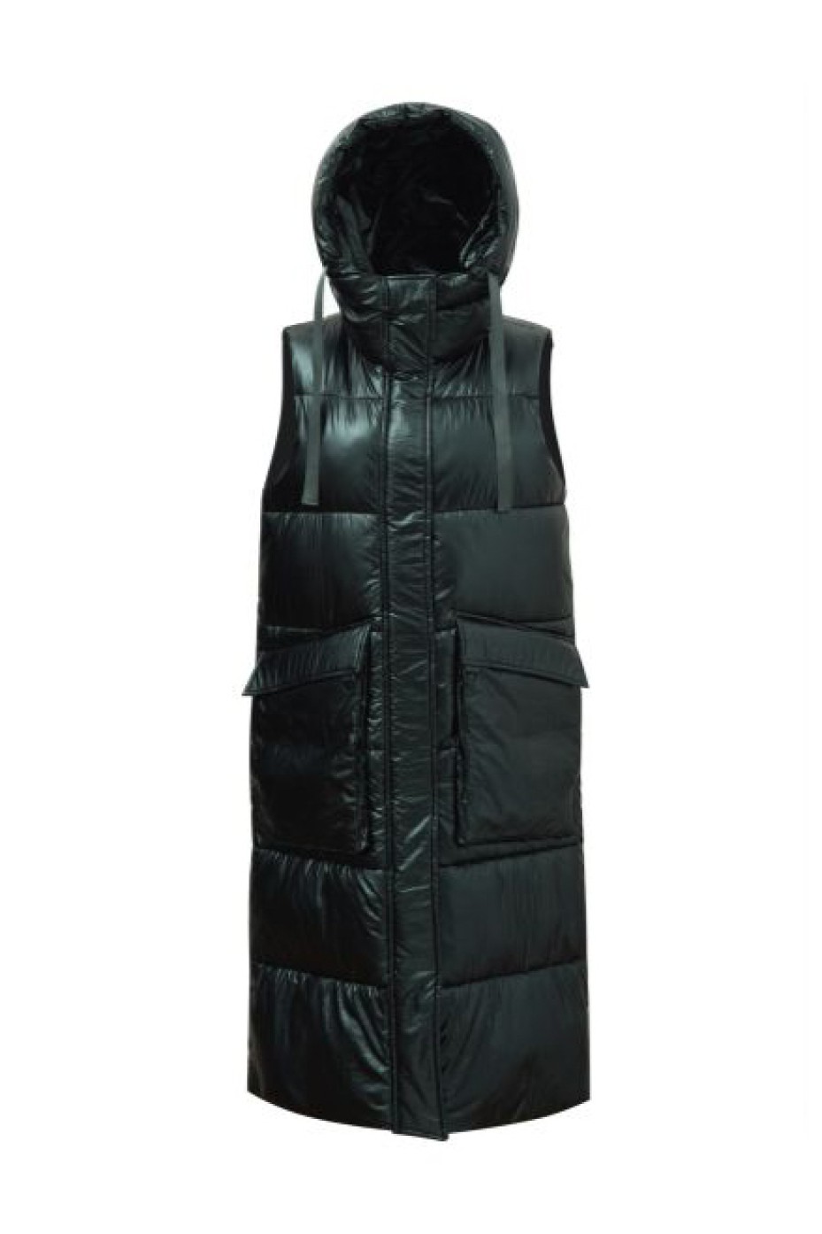 LONG SLEEVLESS PUFFER JACKET