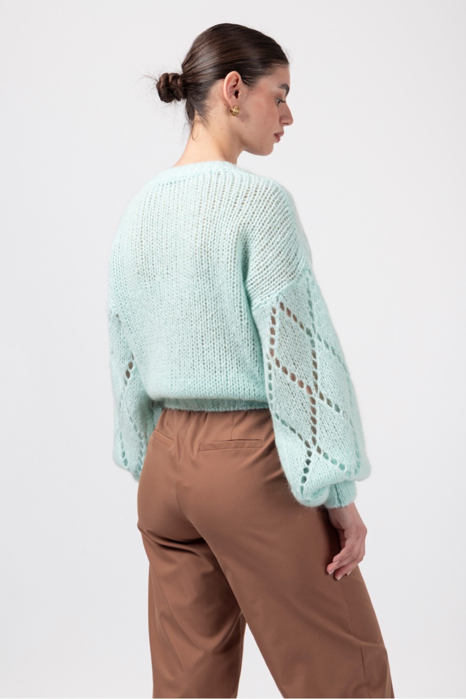V NECK WOOL BLEND BLOUSE