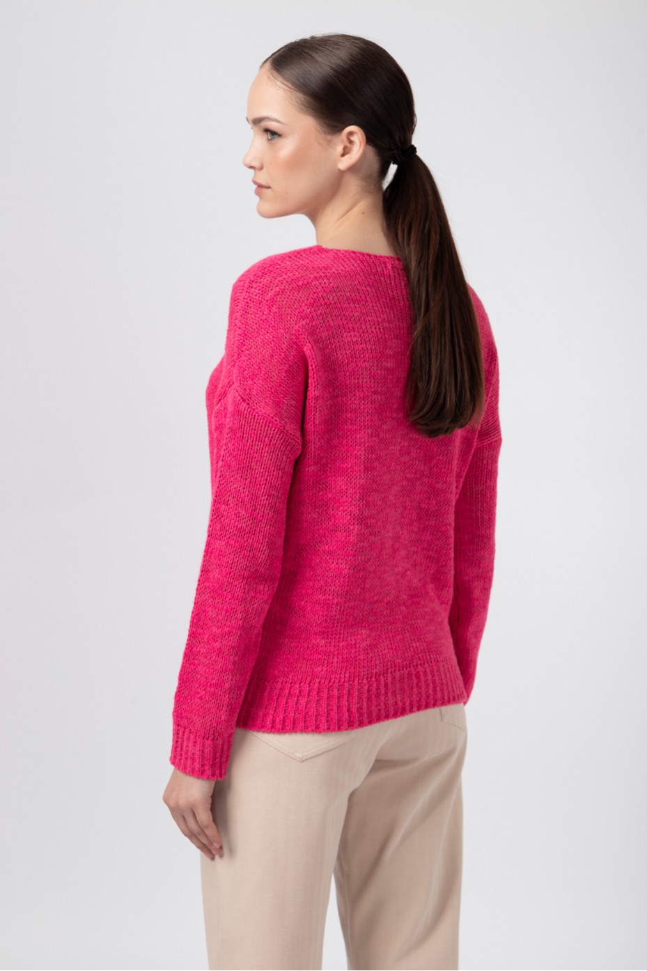 KNIT V NECK BLOUSE