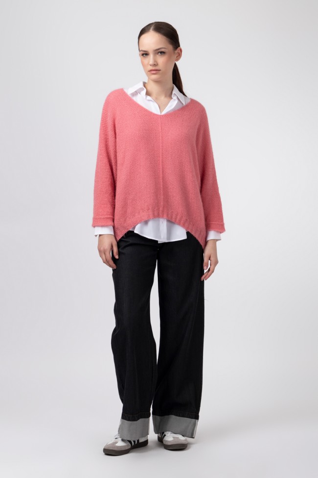 OVERSIZED SWEATER WITH SHIMMERY WEAVE