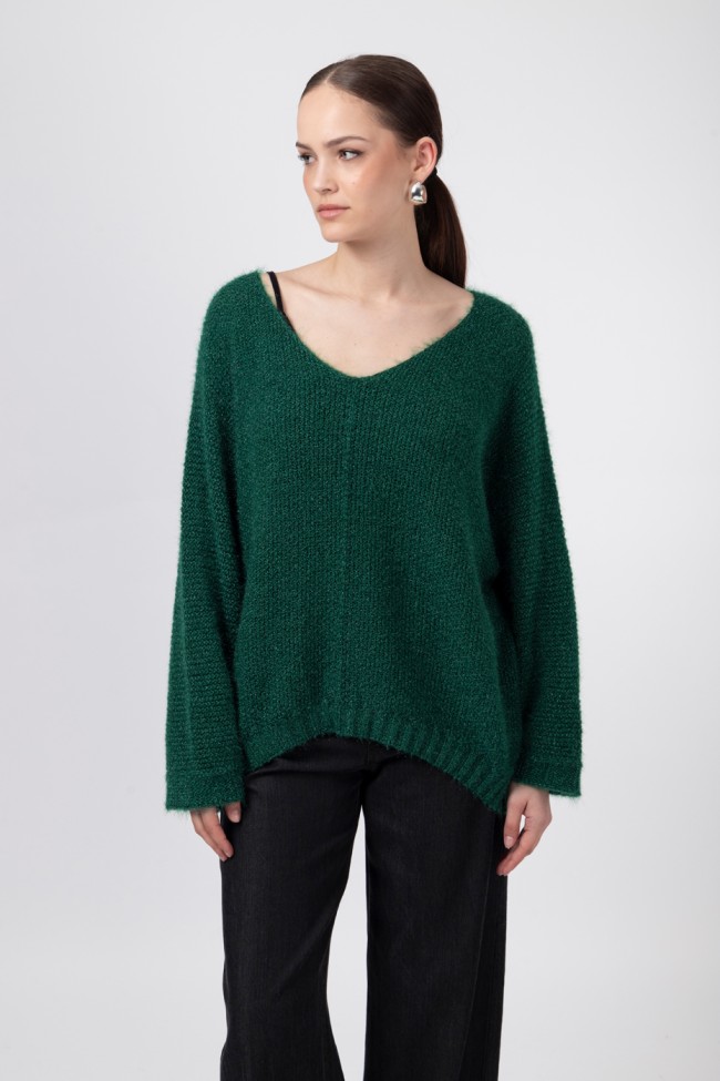OVERSIZED SWEATER WITH SHIMMERY WEAVE