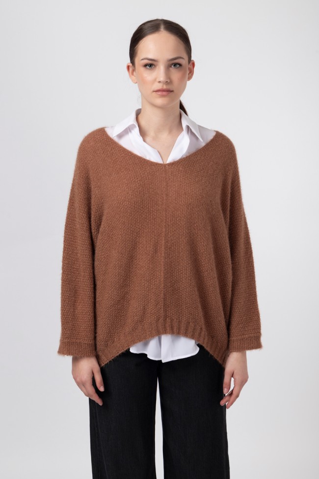 OVERSIZED SWEATER WITH SHIMMERY WEAVE