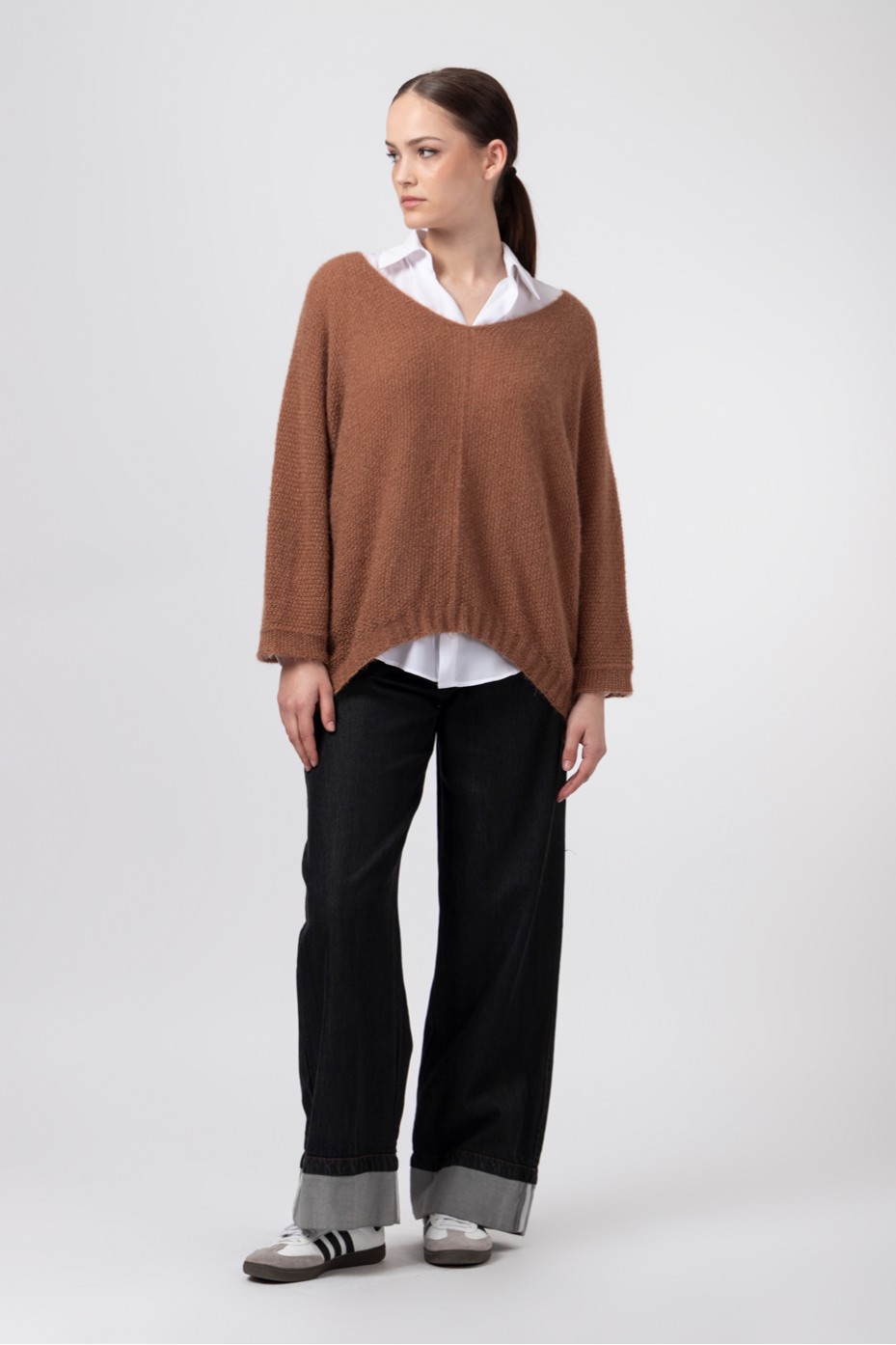 OVERSIZED SWEATER WITH SHIMMERY WEAVE