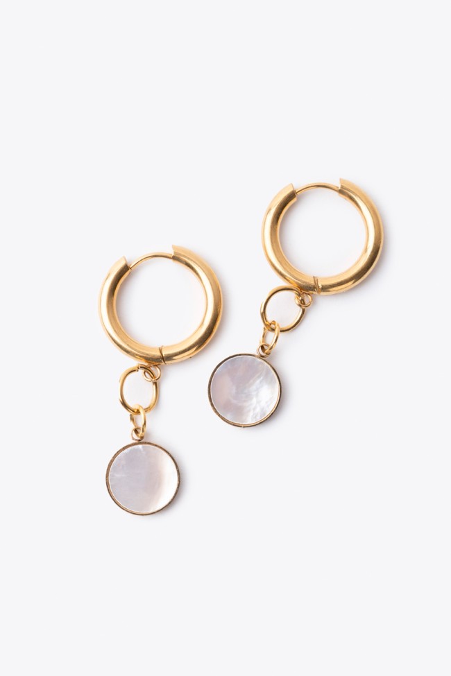 HOOP EARRINGS WITH IVORY