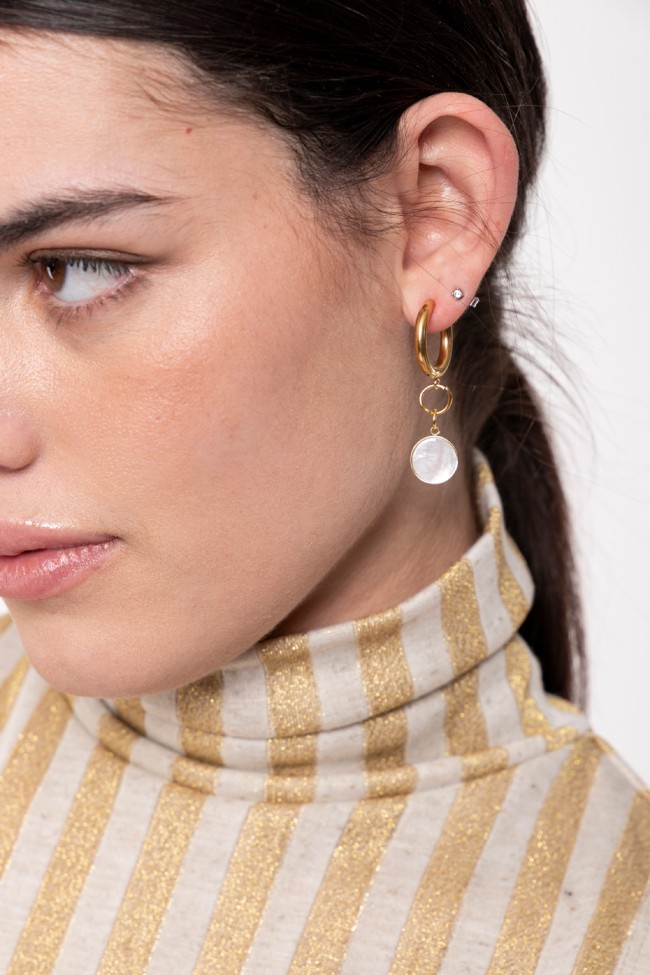 HOOP EARRINGS WITH IVORY