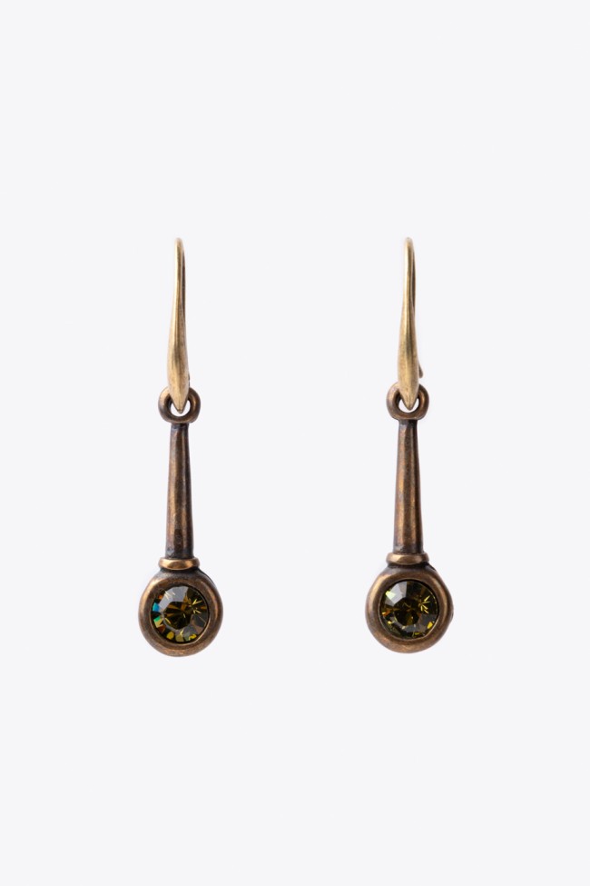 EARRINGS WITH GREEN ZIRCON STONE