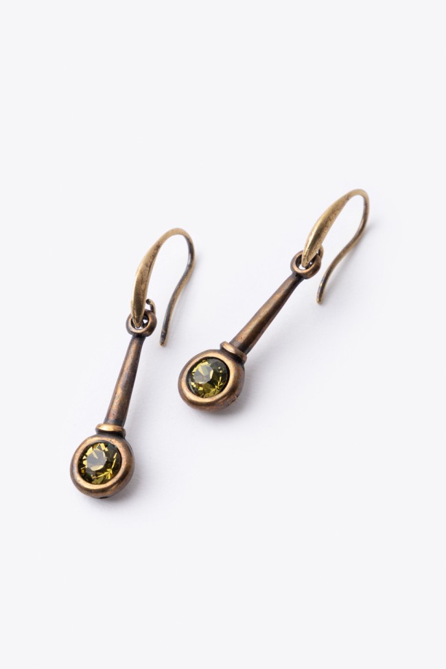 EARRINGS WITH GREEN ZIRCON STONE