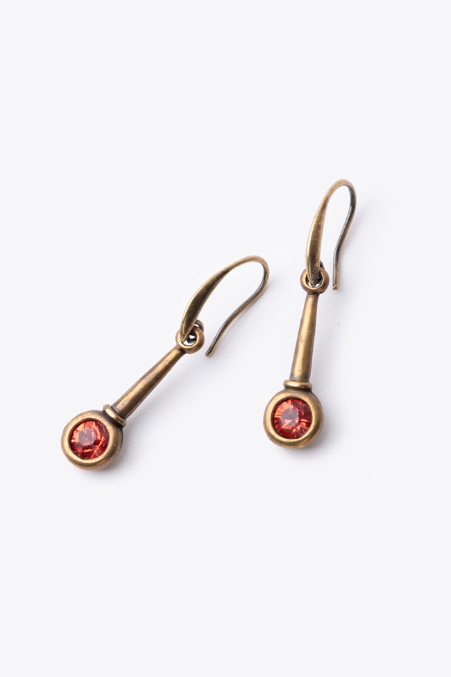 EARRINGS WITH ORANGE ZIRCON STONE