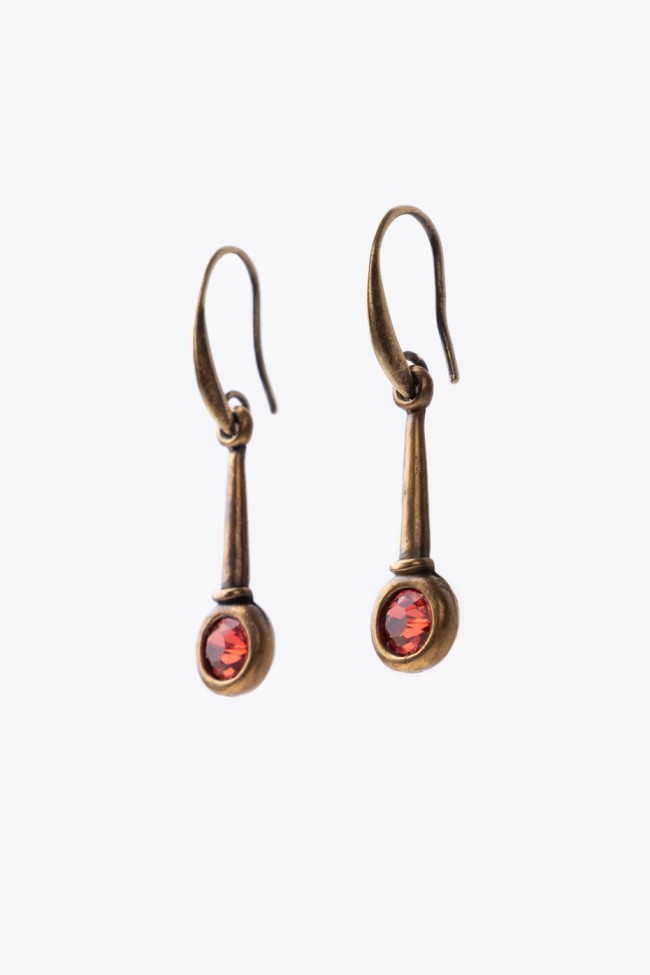 EARRINGS WITH ORANGE ZIRCON STONE