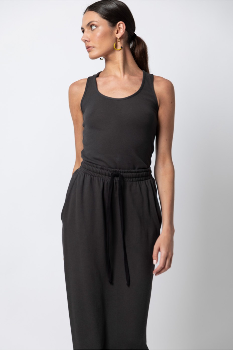 MIDI SKIRT WITH ELASTIC BAND