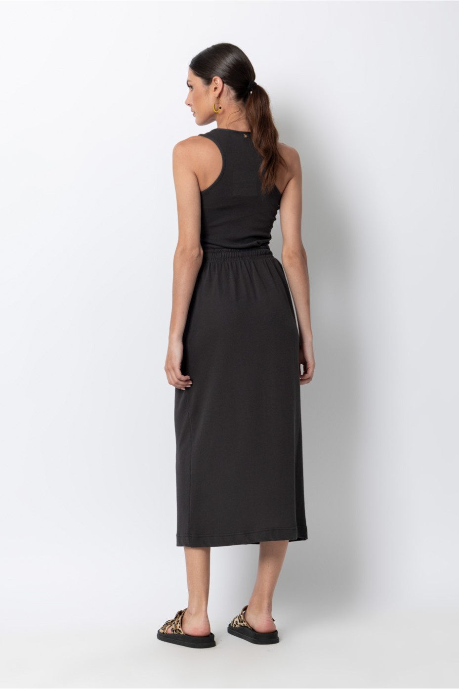 MIDI SKIRT WITH ELASTIC BAND