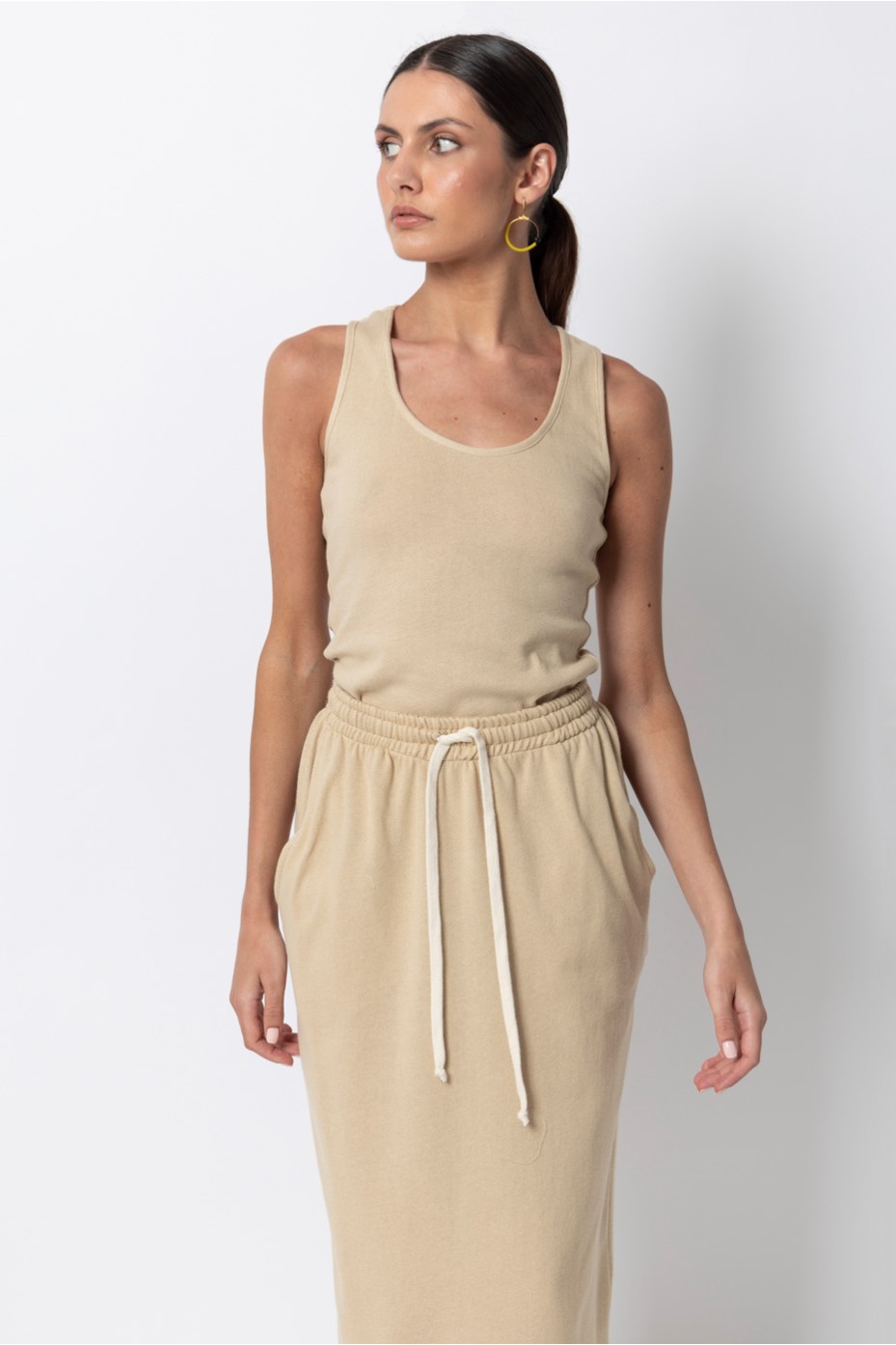 MIDI SKIRT WITH ELASTIC BAND