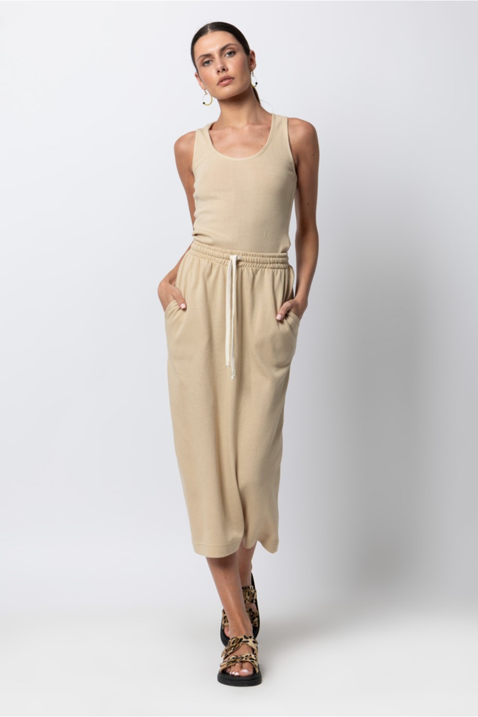 MIDI SKIRT WITH ELASTIC BAND