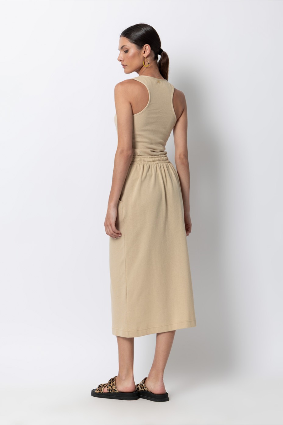 MIDI SKIRT WITH ELASTIC BAND