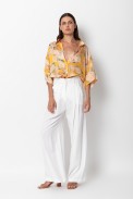SEE-THROUGH SHIRT WITH PRINTS