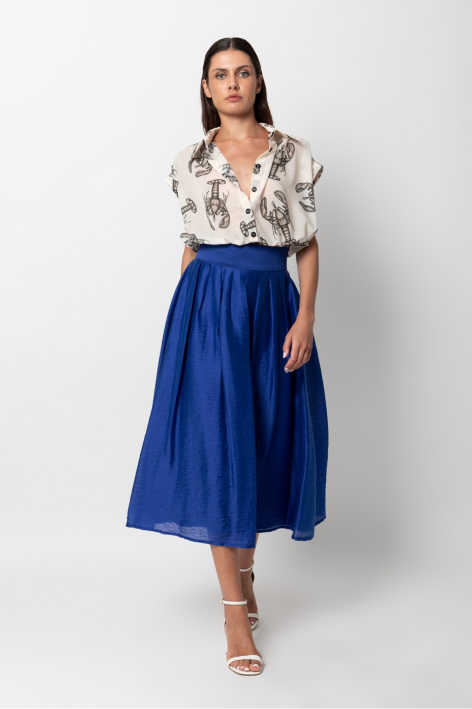 CROP SHIRT WITH LOBSTER PRINT