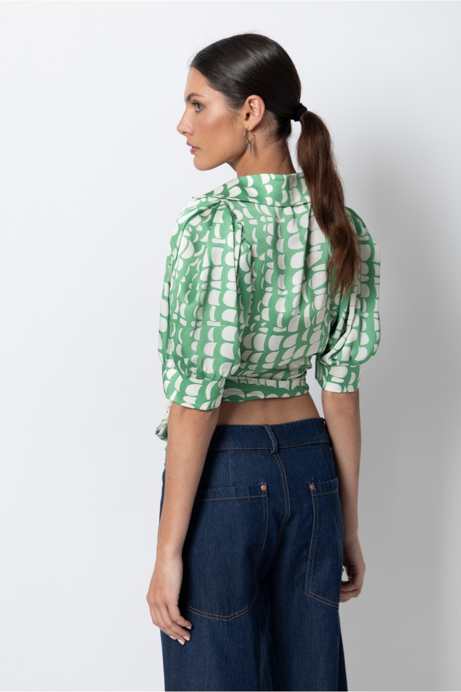 SATIN CROSS BLOUSE