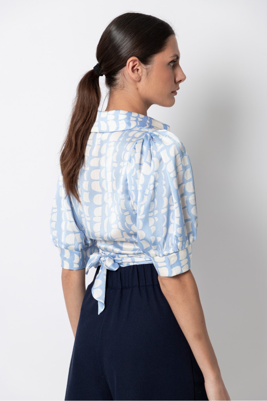 SATIN CROSS BLOUSE