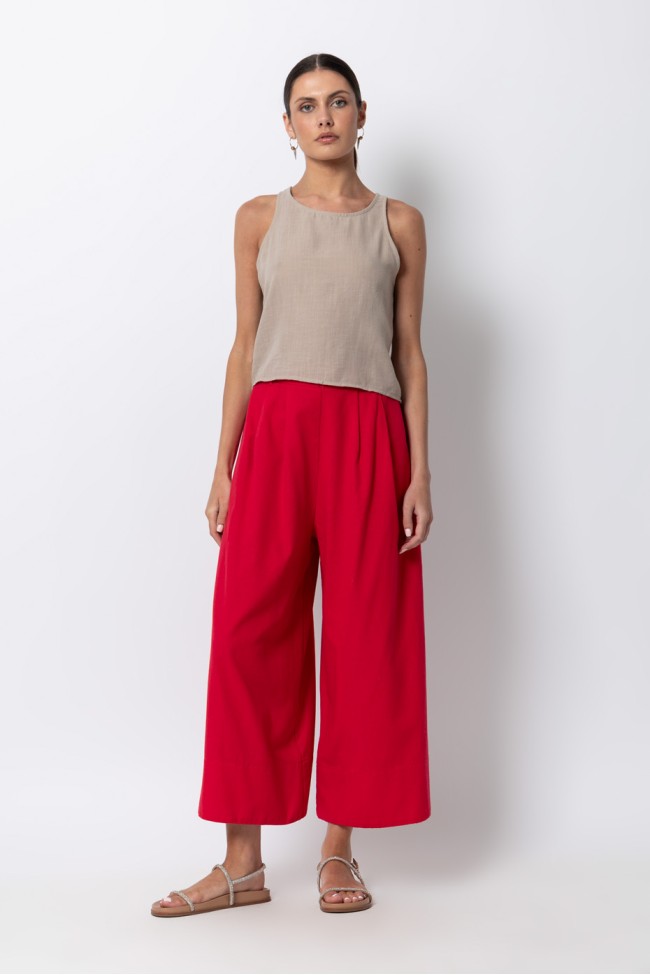 SLEEVELESS CROP BLOUSE