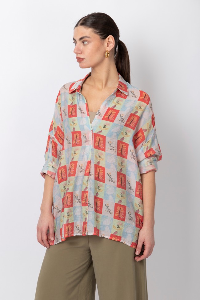 PRINTED OVERSIZED BLOUSE