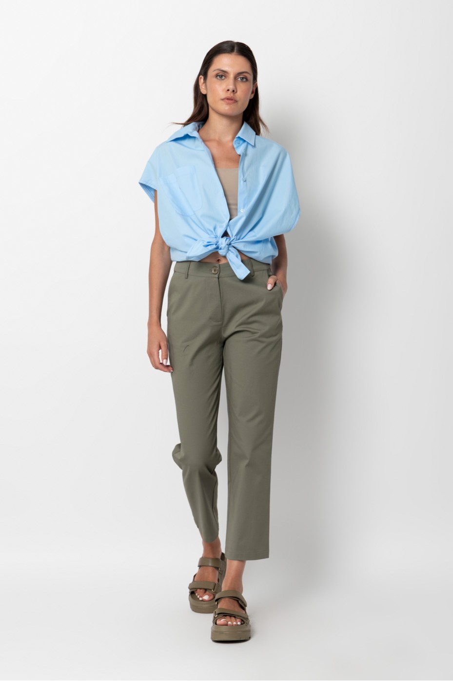 CHINO CROP PANTS
