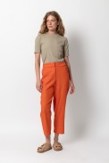 LINEN CROP PANTS WITH ELASTIC
