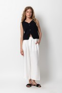 ZIP PANTS WITH PLEATS