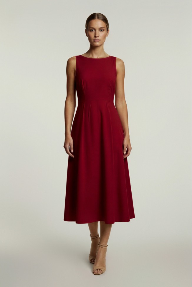 MIDI DRESS WITH PLEATS