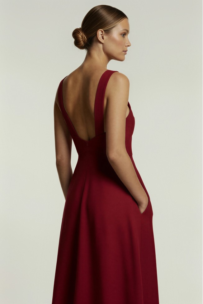 MIDI DRESS WITH PLEATS