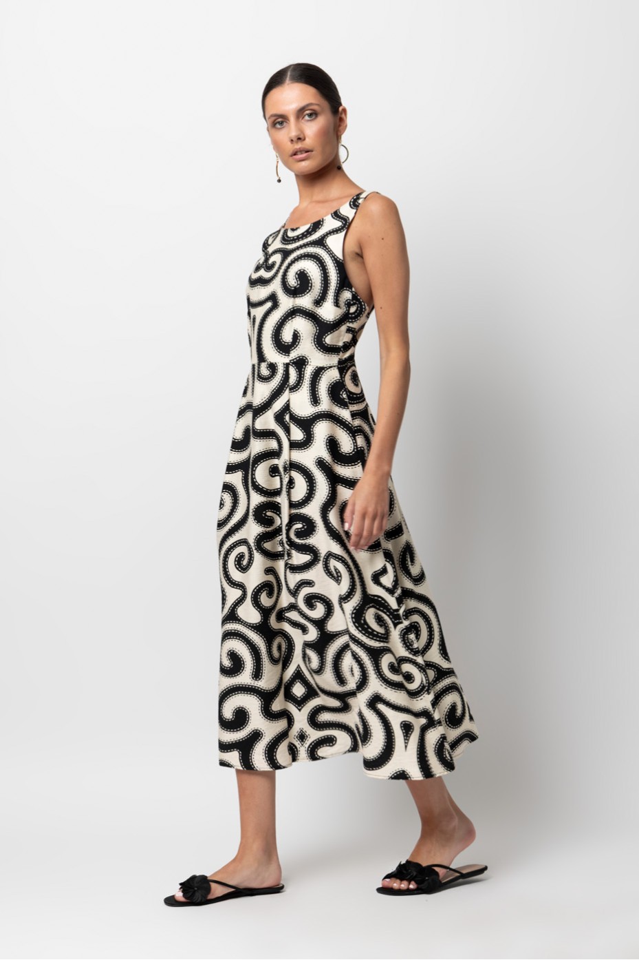 PRINTED MIDI DRESS