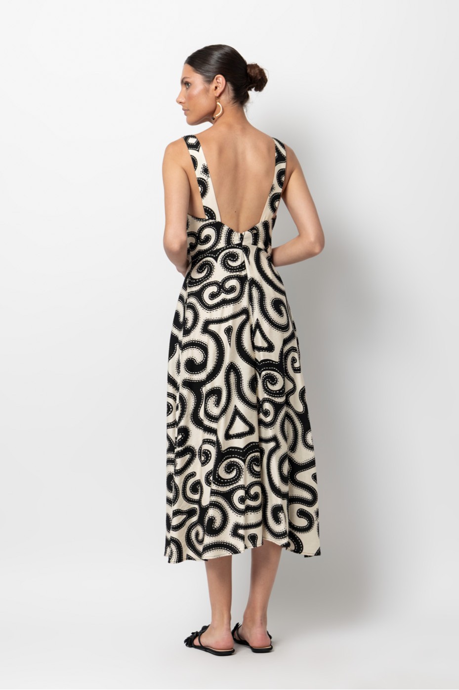 PRINTED MIDI DRESS