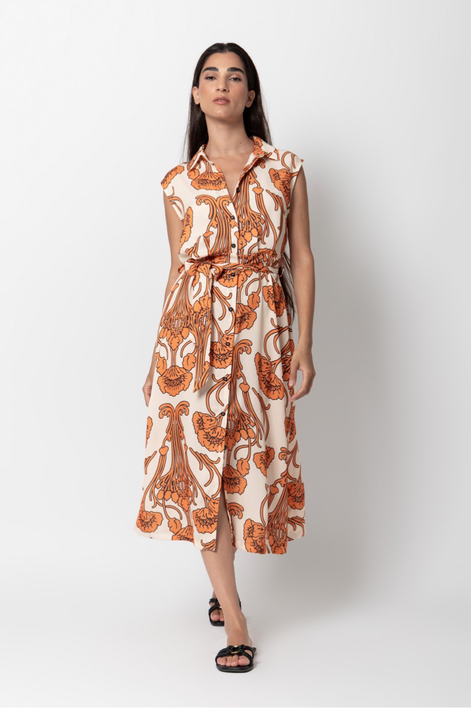 LONG PRINTED DRESS