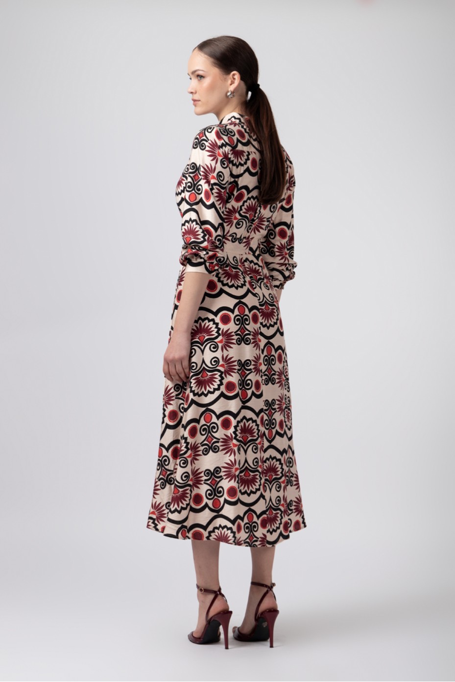 PRINTED MIDI DRESS