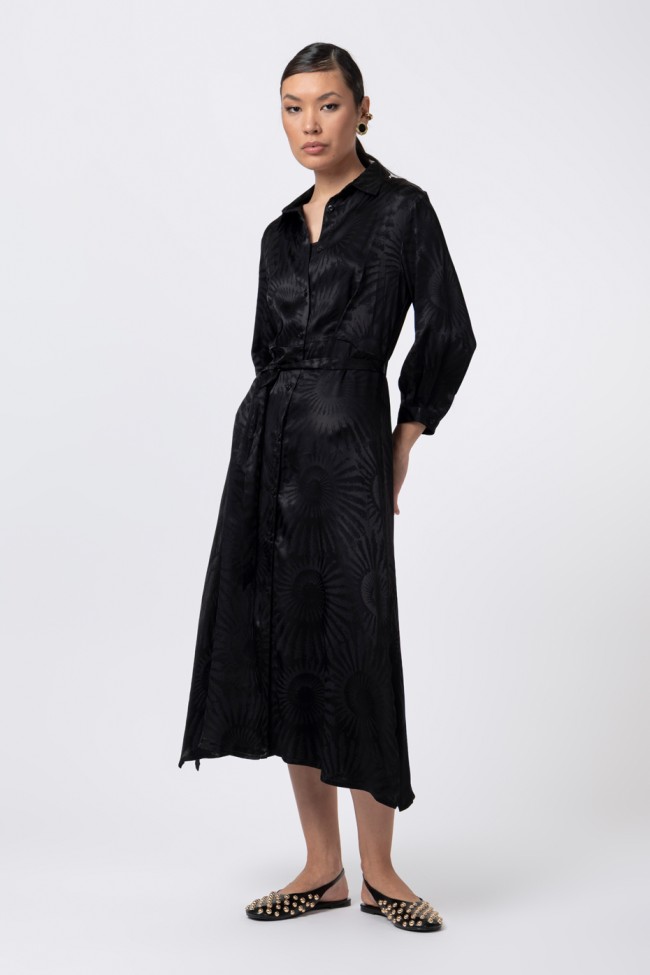 LONG SATIN DRESS WITH BUTTONS