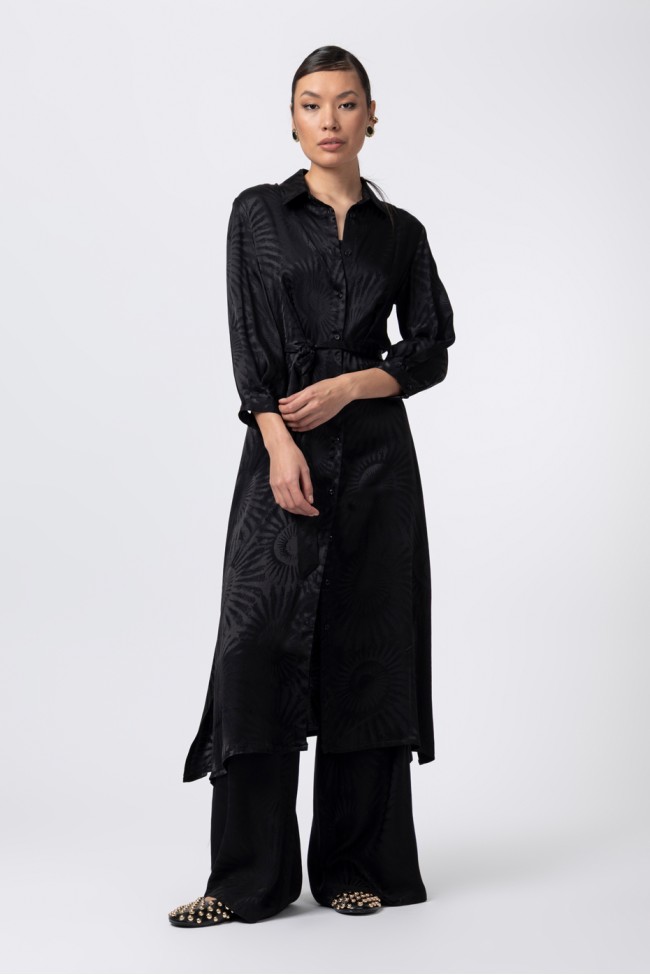 LONG SATIN DRESS WITH BUTTONS