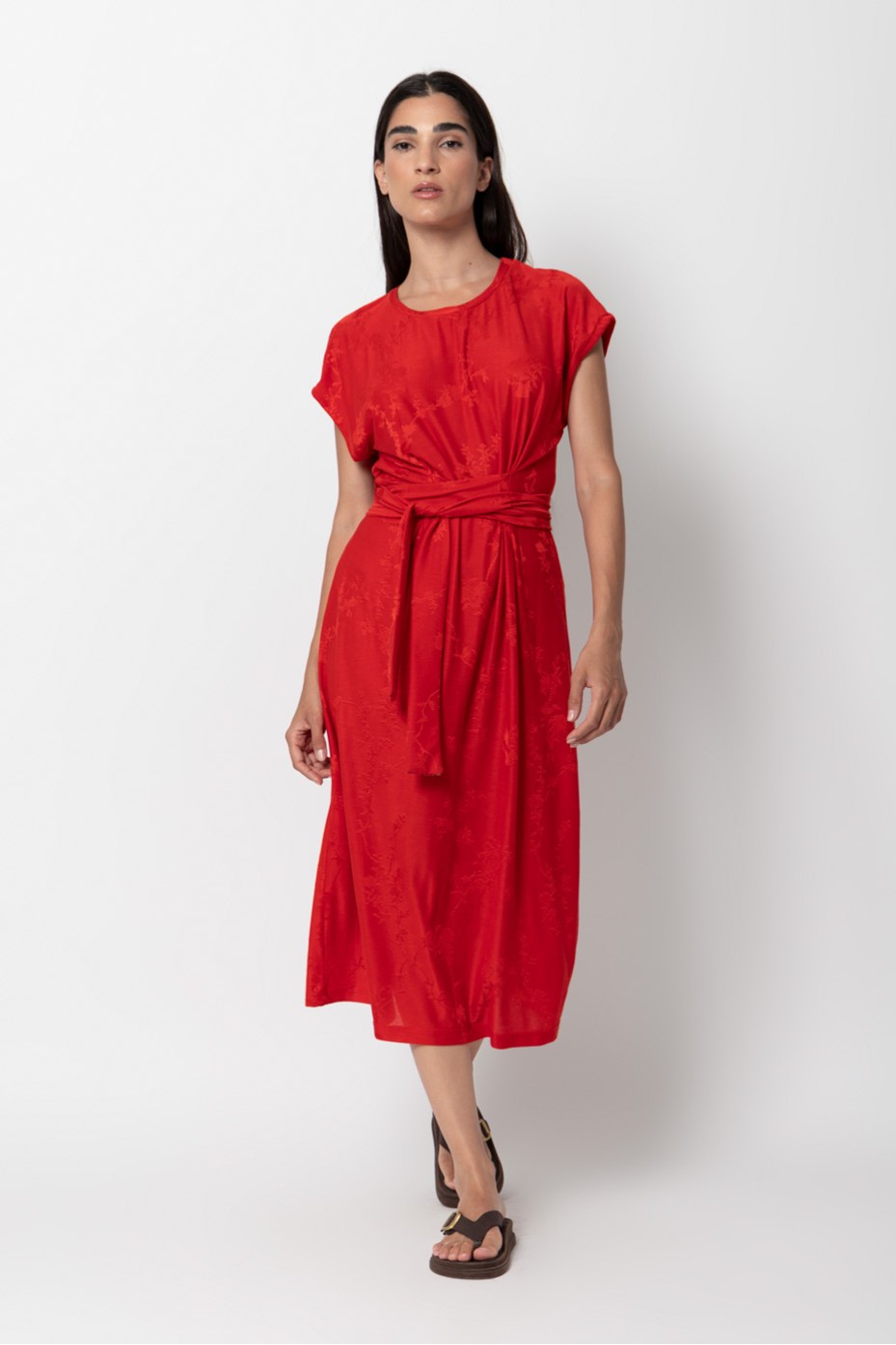 LONG SLEEVE DRESS WITH BELT