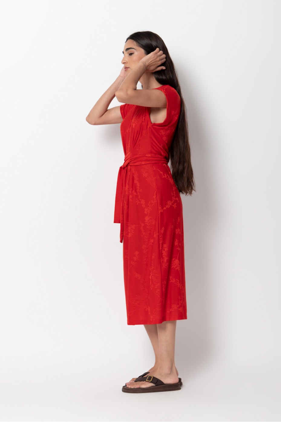 LONG SLEEVE DRESS WITH BELT