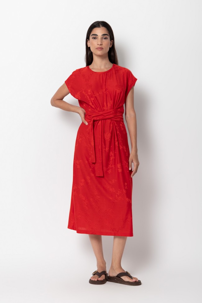 LONG SLEEVE DRESS WITH BELT