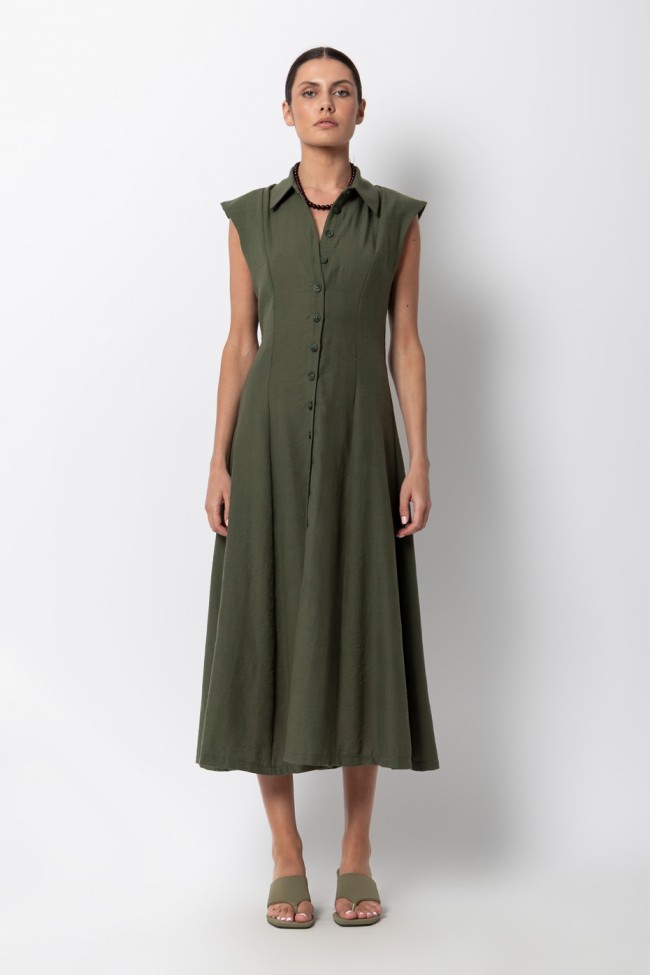 SHIRT MIDI DRESS