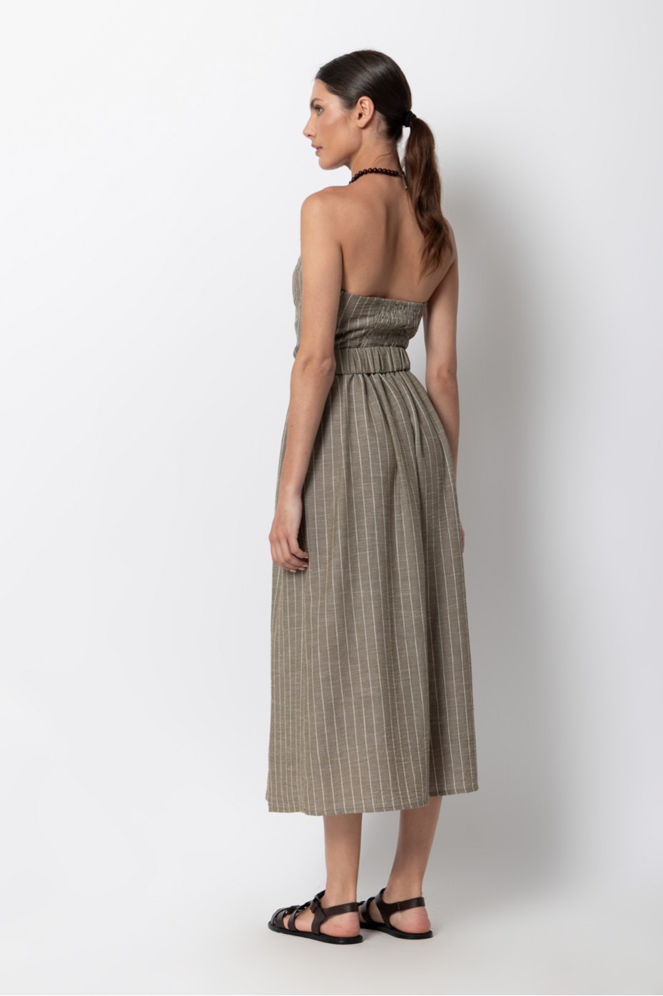 STRIPED STRAPLESS DRESS