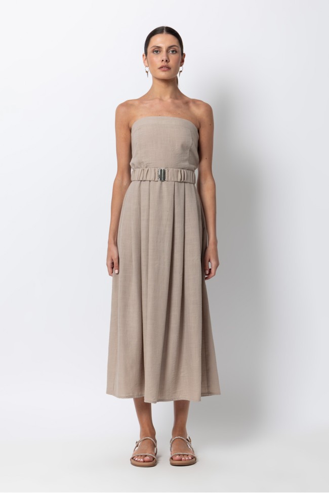 STRAPLESS DRESS WITH BELT